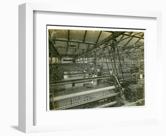 Cloth Weaving Room, Long Meadow Mill, 1923-English Photographer-Framed Photographic Print