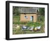 Clothes Drying on a Clothesline in Front of a House, Madagascar-null-Framed Photographic Print