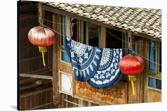 Clothes Drying Ping'An Village. Dragon Spine Rice Terraces, Longsheng, China-Michael DeFreitas-Stretched Canvas