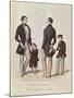 Clothes for Men and Children, Color Engraving from Mode Del Giorno Il Giornale Dei Sarti-null-Mounted Giclee Print