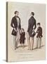 Clothes for Men and Children, Color Engraving from Mode Del Giorno Il Giornale Dei Sarti-null-Stretched Canvas