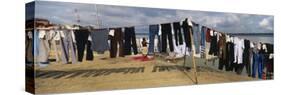 Clothes Hanging on a Clothesline, Varanasi, Uttar Pradesh, India-null-Stretched Canvas