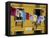 Clothes Hanging on a Washing Line Between Houses, Venice, Veneto, Italy, Europe-Peter Richardson-Framed Stretched Canvas