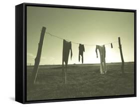 Clothes Hung Out to Dry at the Prairie Homestead-Stewart Cohen-Framed Stretched Canvas