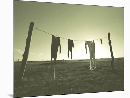 Clothes Hung Out to Dry at the Prairie Homestead-Stewart Cohen-Mounted Photographic Print