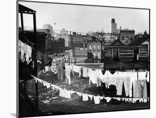 Clothes Lines Hung with Laundry in the Slums of Chicago-Gordon Coster-Mounted Photographic Print