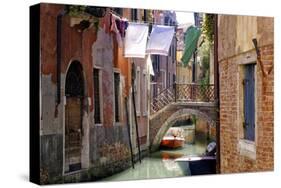 Clothes lines, Venice, UNESCO World Heritage Site, Veneto, Italy, Europe-Hans-Peter Merten-Stretched Canvas