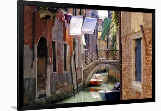 Clothes lines, Venice, UNESCO World Heritage Site, Veneto, Italy, Europe-Hans-Peter Merten-Framed Photographic Print