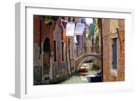 Clothes lines, Venice, UNESCO World Heritage Site, Veneto, Italy, Europe-Hans-Peter Merten-Framed Photographic Print