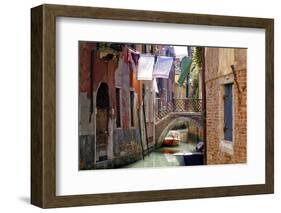 Clothes lines, Venice, UNESCO World Heritage Site, Veneto, Italy, Europe-Hans-Peter Merten-Framed Photographic Print