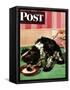 "Clothespinned Butch," Saturday Evening Post Cover, February 10, 1945-Albert Staehle-Framed Stretched Canvas