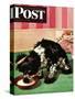 "Clothespinned Butch," Saturday Evening Post Cover, February 10, 1945-Albert Staehle-Stretched Canvas