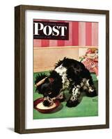 "Clothespinned Butch," Saturday Evening Post Cover, February 10, 1945-Albert Staehle-Framed Giclee Print