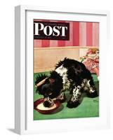 "Clothespinned Butch," Saturday Evening Post Cover, February 10, 1945-Albert Staehle-Framed Giclee Print