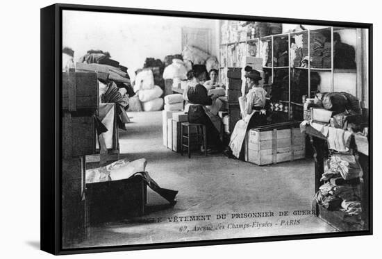 Clothing for Prisoners of War, Champs-Élysées, Paris, World War I, 1914-1918-null-Framed Stretched Canvas
