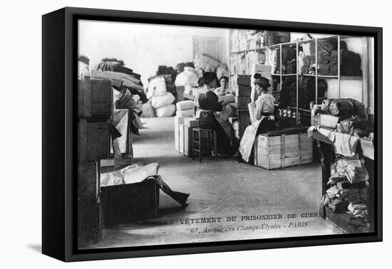 Clothing for Prisoners of War, Champs-Élysées, Paris, World War I, 1914-1918-null-Framed Stretched Canvas