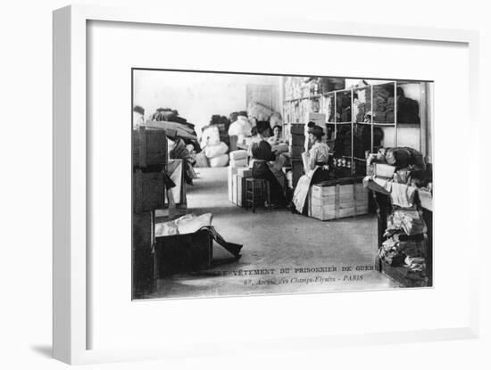 Clothing for Prisoners of War, Champs-Élysées, Paris, World War I, 1914-1918-null-Framed Giclee Print