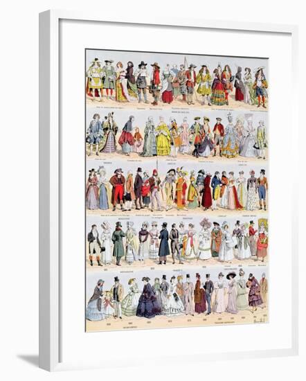 Clothing in France from the Seventeenth Century Up to 1925, Published by Larousse, 1929-Louis Bombled-Framed Giclee Print