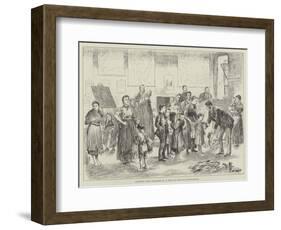 Clothing Poor Children in a West of Ireland Schoolhouse-null-Framed Giclee Print