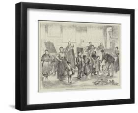 Clothing Poor Children in a West of Ireland Schoolhouse-null-Framed Giclee Print