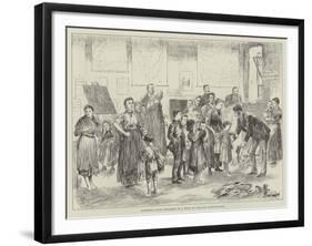 Clothing Poor Children in a West of Ireland Schoolhouse-null-Framed Giclee Print