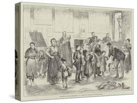 Clothing Poor Children in a West of Ireland Schoolhouse-null-Stretched Canvas