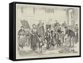 Clothing Poor Children in a West of Ireland Schoolhouse-null-Framed Stretched Canvas