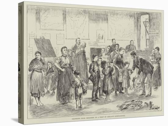 Clothing Poor Children in a West of Ireland Schoolhouse-null-Stretched Canvas