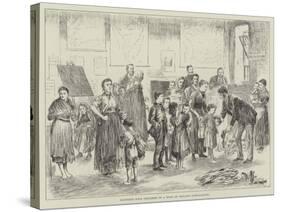 Clothing Poor Children in a West of Ireland Schoolhouse-null-Stretched Canvas