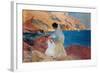 Clotilde and Elena on the Rocks, Javea, 1905-Joaquín Sorolla y Bastida-Framed Giclee Print