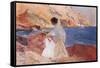 Clotilde and Elena on the Rocks, Javea-Joaquín Sorolla y Bastida-Framed Stretched Canvas