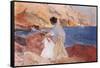 Clotilde and Elena on the Rocks, Javea-Joaquín Sorolla y Bastida-Framed Stretched Canvas