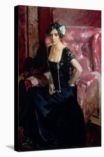 Clotilde in an Evening Dress-Joaquín Sorolla y Bastida-Stretched Canvas