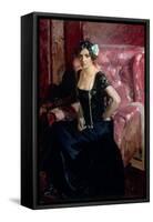 Clotilde in an Evening Dress-Joaquín Sorolla y Bastida-Framed Stretched Canvas