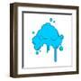 Cloud Abstract with Rain Isolated on White Background-popaukropa-Framed Art Print