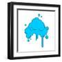 Cloud Abstract with Rain Isolated on White Background-popaukropa-Framed Art Print