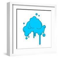 Cloud Abstract with Rain Isolated on White Background-popaukropa-Framed Art Print