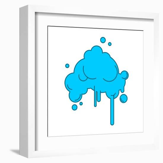 Cloud Abstract with Rain Isolated on White Background-popaukropa-Framed Art Print