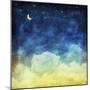 Cloud and Sky at Night ,Yellow and Blue Background-MR LIGHTMAN1975-Mounted Art Print