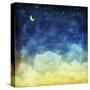 Cloud and Sky at Night ,Yellow and Blue Background-MR LIGHTMAN1975-Stretched Canvas