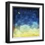 Cloud and Sky at Night ,Yellow and Blue Background-MR LIGHTMAN1975-Framed Art Print