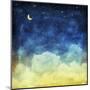 Cloud and Sky at Night ,Yellow and Blue Background-MR LIGHTMAN1975-Mounted Art Print