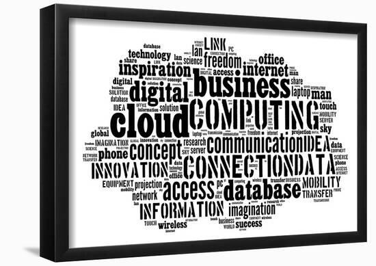 Cloud Computing Pictogram On White Background-seiksoon-Framed Poster