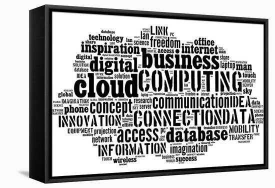 Cloud Computing Pictogram On White Background-seiksoon-Framed Stretched Canvas