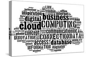 Cloud Computing Pictogram On White Background-seiksoon-Stretched Canvas