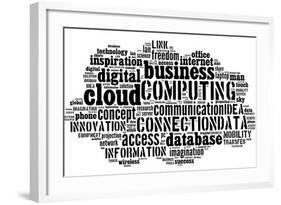 Cloud Computing Pictogram On White Background-seiksoon-Framed Art Print