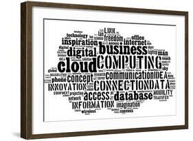 Cloud Computing Pictogram On White Background-seiksoon-Framed Art Print