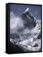 Cloud Cover Approaching Ama Dablam, Nepal-Michael Brown-Framed Stretched Canvas