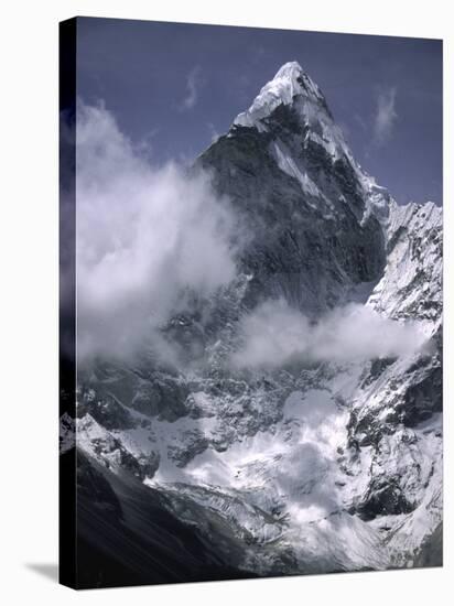 Cloud Cover Approaching Ama Dablam, Nepal-Michael Brown-Stretched Canvas