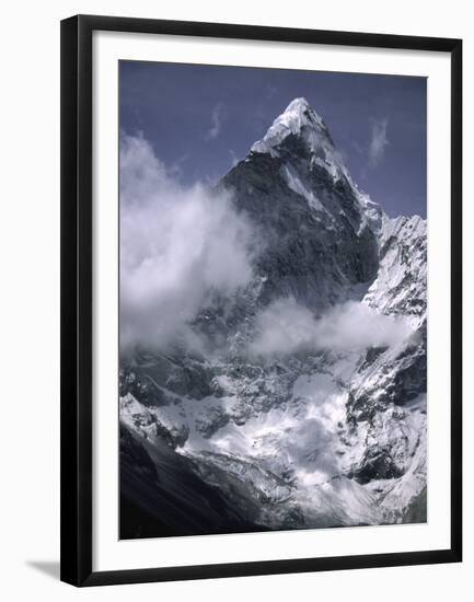 Cloud Cover Approaching Ama Dablam, Nepal-Michael Brown-Framed Premium Photographic Print